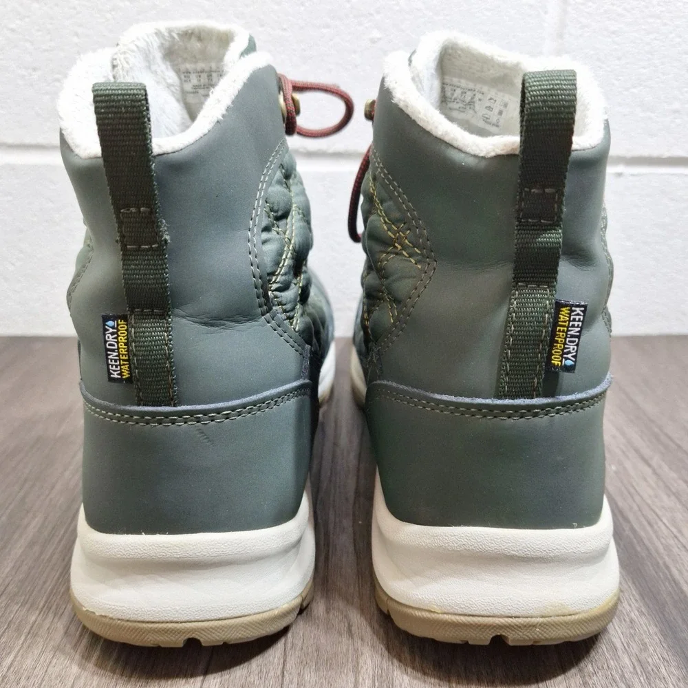 KEEN Women's 10 Terradora II Ankle Pull-On Waterproof Winter Boots Green 1025529